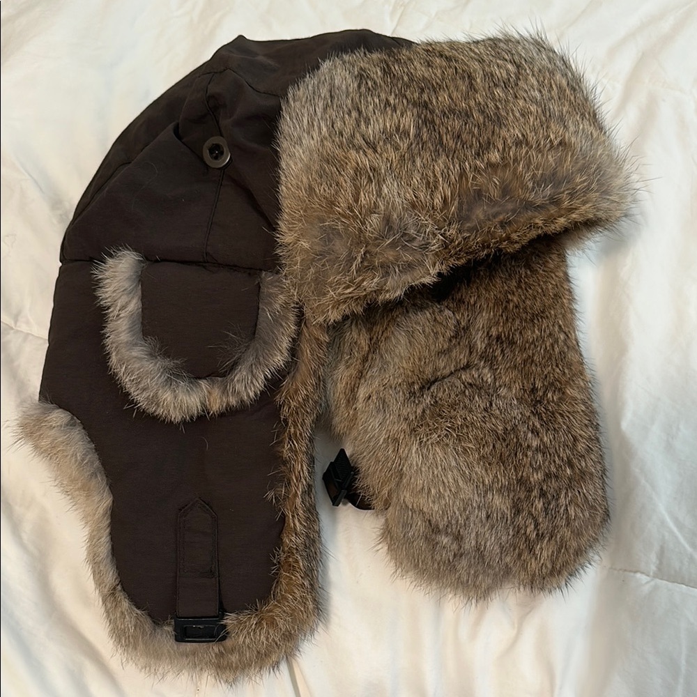 Brown Fur-Lined Winter Hat